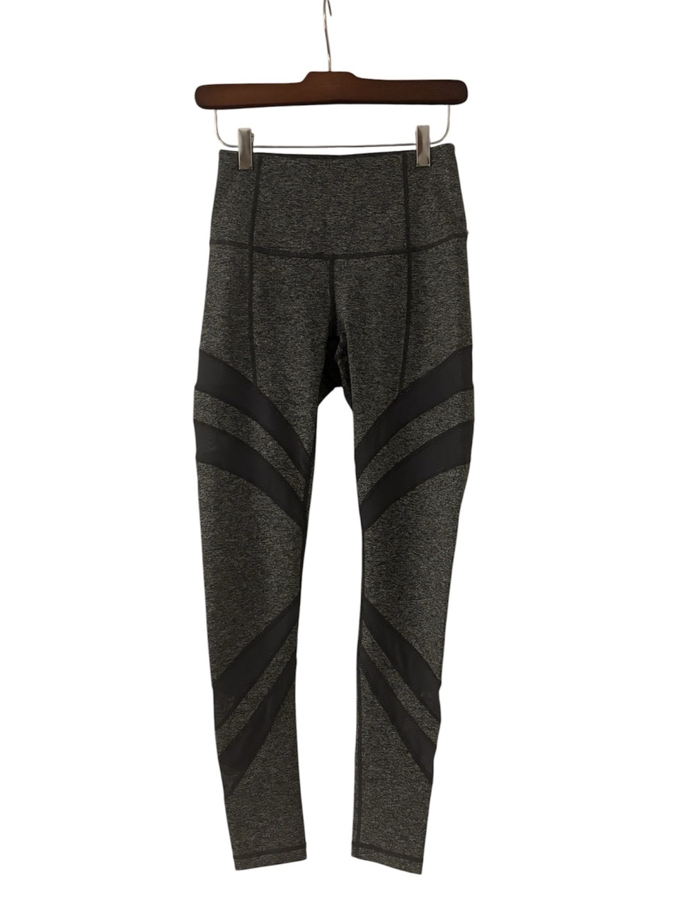 ZELLA Heathered Gray Mesh Cut Out Performance Leggings